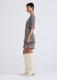Sage Multi Samantha Short Sleeve Pleated Mini Dress | Women's Dresses by Derek Lam 10 Crosby
