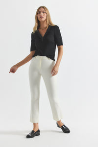 Soft White Crosby Crop Flare Trouser |  Women's Pants by Derek Lam 10 Crosby