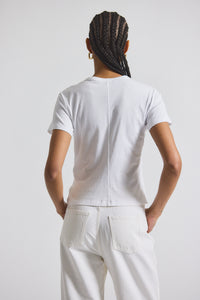 White Sono Cotton Jersey Tie Front Tee | Women's Top by Derek Lam 10 Crosby