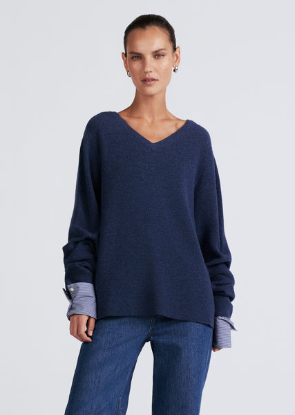 Derek Lam // Burgundy & Blue Multi Knit Sweater – VSP Consignment