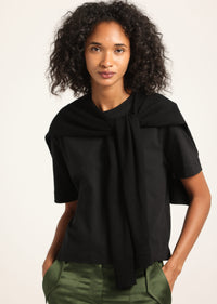 Black The Shrug in Wool | Women's Shrugs by Derek Lam 10 Crosby