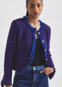 Topaz Wild Berry Elizabeth Peplum Jacket |  Women's Jacket by Derek Lam 10 Crosby