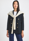 Black-Chalk Walter Double Breasted Jacket with Shrug | Women's Jackets by Derek Lam 10 Crosby