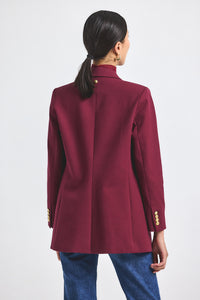Bordeaux Walter Double Breasted Jacket | Women's Jackets by Derek Lam 10 Crosby