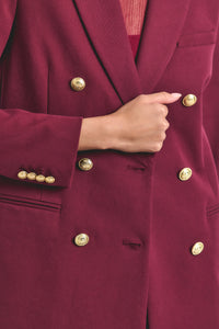 Bordeaux Walter Double Breasted Jacket | Women's Jackets by Derek Lam 10 Crosby