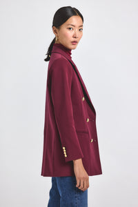 Bordeaux Walter Double Breasted Jacket | Women's Jackets by Derek Lam 10 Crosby