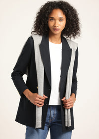 Midnight-Vapour Walter Double Breasted Jacket with Shrug | Women's Jackets by Derek Lam 10 Crosby