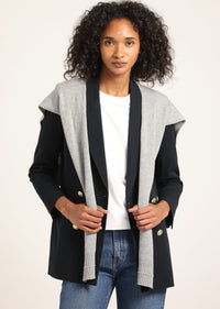 Midnight-Vapour Walter Double Breasted Jacket with Shrug | Women's Jackets by Derek Lam 10 Crosby