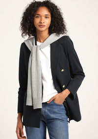 Midnight-Vapour Walter Double Breasted Jacket with Shrug | Women's Jackets by Derek Lam 10 Crosby