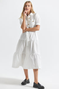 White Buffy Utility Dress | Women's Dress by Derek Lam 10 Crosby