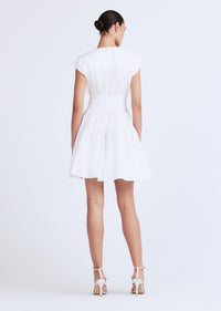White Tora V-Neck Dress - Women's Dress by Derek Lam