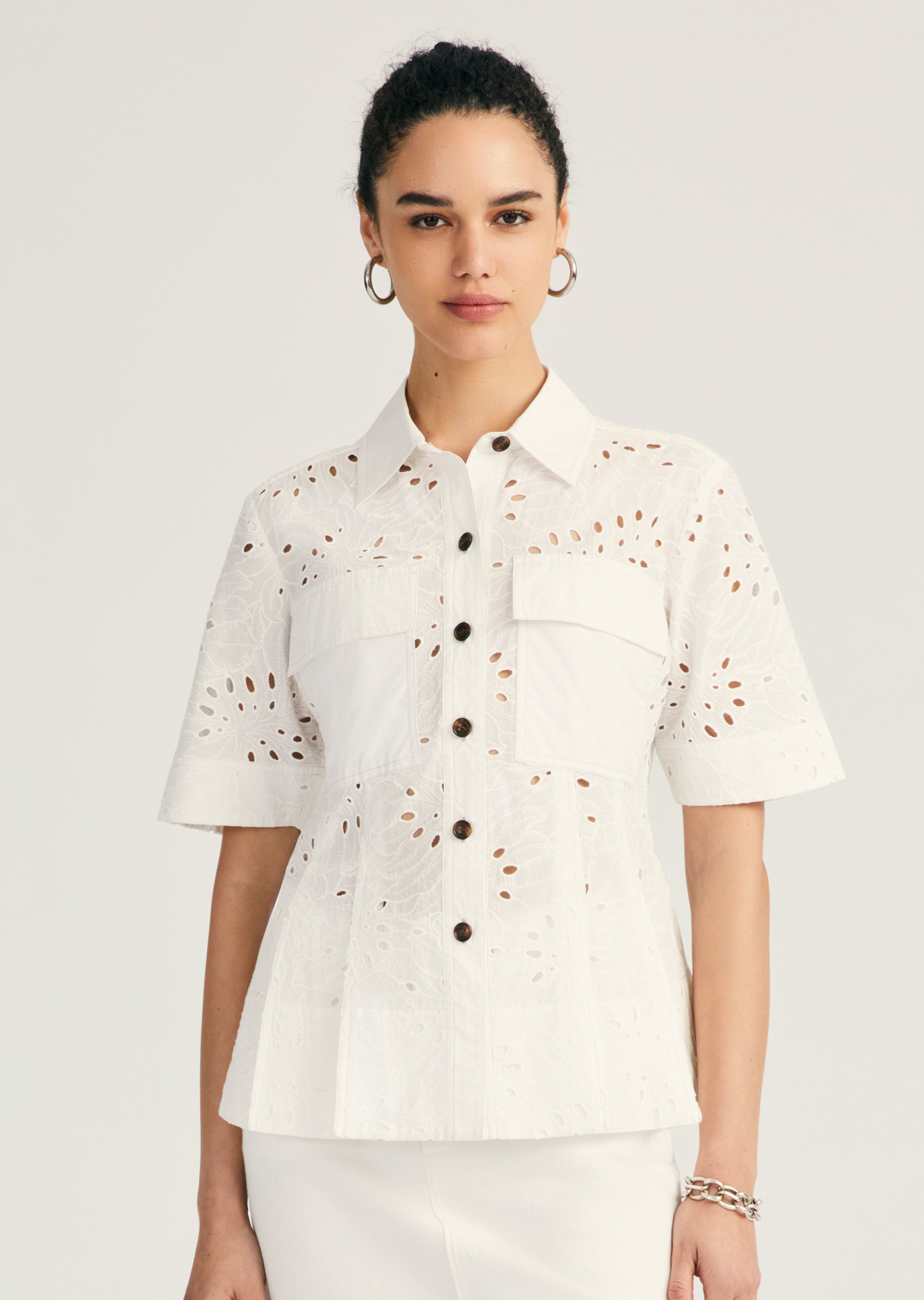 DEREK LAM 10 CROSBY outlet white denim dress 0