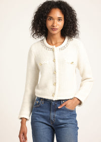 Cream Zaria Cardigan Jacket | Women's Jackets by Derek Lam 10 Crosby