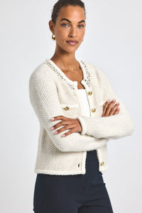 Cream Zaria Cardigan Jacket | Women's Jackets by Derek Lam 10 Crosby