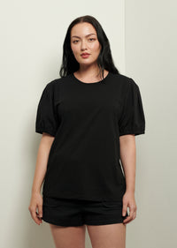 Black Eva Puff Sleeve T-Shirt | Women's T-Shirt by Derek Lam