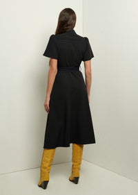 Black Judy Short Sleeve Utility Shirt Dress | Women's Dress by Derek Lam 10 Crosby