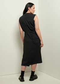Black Landry T-Shirt Dress with Twist Wrap Detail | Women's Dress by Derek Lam 10 Crosby
