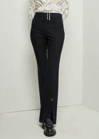 Black Lucia Front Slit Trousers | Women's Pant by Derek Lam 10 Crosby