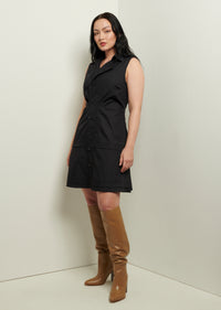 Black Satina Shirt Dress | Women's Dress by Derek Lam 10 Crosby