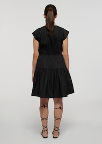 Black Tama Bow Tie V-Neck Dress | Women's Dress by Derek Lam 10 Crosby