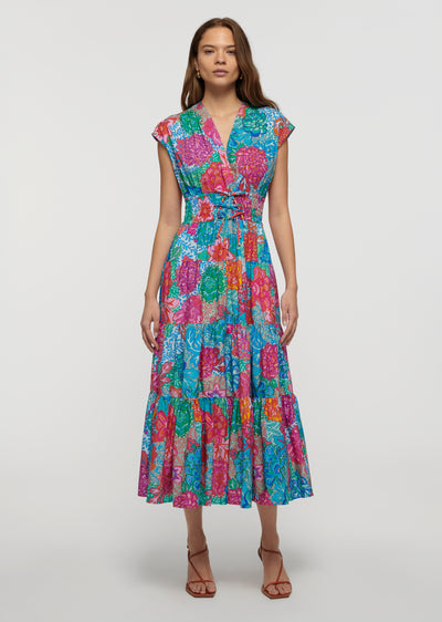 Blue Multi Fatima A-Line Dress | Women's Dress by Derek Lam 10 Crosby