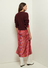 Burgundy-Pink Multi Gabriella Sweater Combo Dress | Women's Dress by Derek Lam 10 Crosby