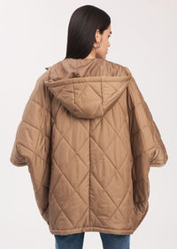 Payton Quilted Poncho - Camel