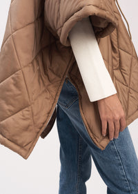 Payton Quilted Poncho - Camel