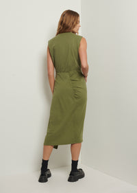Fatigue Landry T-Shirt Dress with Twist Wrap Detail | Women's Dress by Derek Lam 10 Crosby
