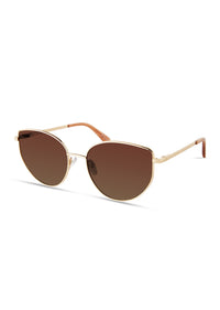 Gold-Pink Kirby Cat Eye Oversized Metal Sunglasses | Women's Sunglasses by Derek Lam 10 Crosby
