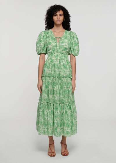 Green Multi Philippa Balloon Sleeve Maxi Dress | Women's Dress by Derek Lam 10 Crosby