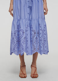 Lilac Daphne Embroidered Shirt Dress | Women's Dress by Derek Lam 10 Crosby