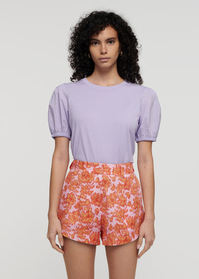 Lilac Eva Puff Sleeve T-Shirt | Women's Top by Derek Lam 10 Crosby