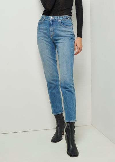 Medium Wash Kate High Rise Ankle Straight Leg Jeans | Women's Denim by Derek Lam 10 Crosby