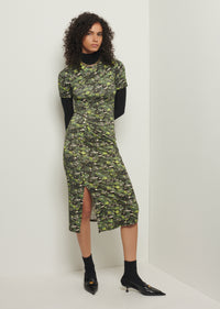 Olive Multi Lucille Pleated Stud Dress | Women's Dress by Derek Lam 10 Crosby