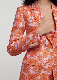 Coral Orange Multi-Coral Tonal Combo Arleth Shrunken Utility Jacket | Women's Jacket by Derek Lam 10 Crosby