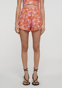 Orange-Rose Vadella A-Line Shorts | Women's Shorts by Derek Lam
