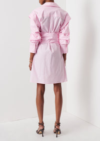 Pale Pink Skylar Zip Front Shirt Dress | Women's Dress by Derek Lam 10 Crosby