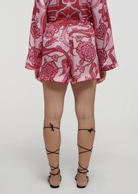 Pink Multi Belen Paperbag Shorts | Women's Denim by Derek Lam