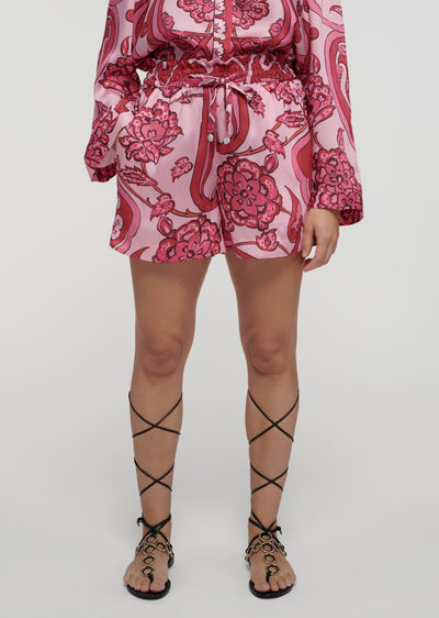 Pink Multi Belen Paperbag Shorts | Women's Denim by Derek Lam