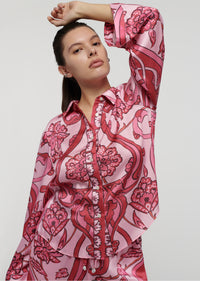 Pink Multi Milad Oversized Shirt | Women's Top by Derek Lam 10 Crosby