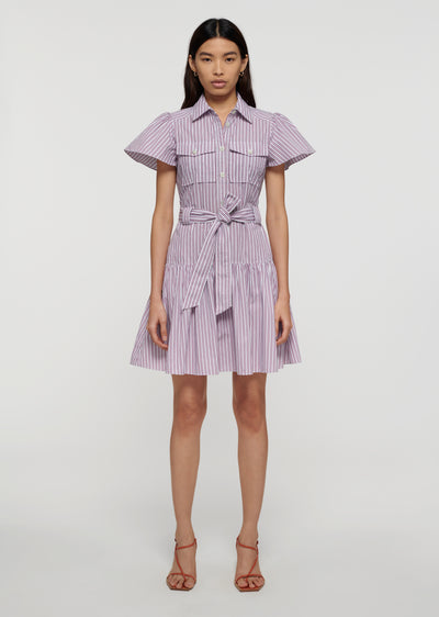 Red Multi Pei Utility Shirt Dress | Women's Dress by Derek Lam 10 Crosby