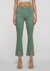 Shale Green Mira Front Slit Crop Flare Jeans | Women's Denim by Derek Lam 10 Crosby
