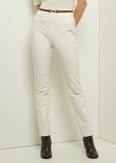 Soft White Fia Slim Pants | Women's Pants by Derek Lam 10 Crosby