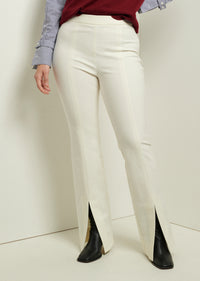 Soft White Lucia Front Slit Trousers | Women's Pant by Derek Lam 10 Crosby