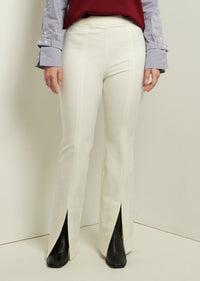 Soft White Lucia Front Slit Trousers | Women's Pant by Derek Lam 10 Crosby