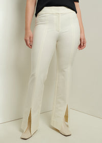 Soft White Maeve Front Slit Trouser | Women's Pant by Derek Lam 10 Crosby