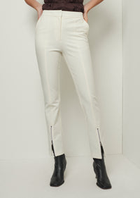 Soft White Van Cropped Zipper Pants | Women's Pants by Derek Lam 10 Crosby