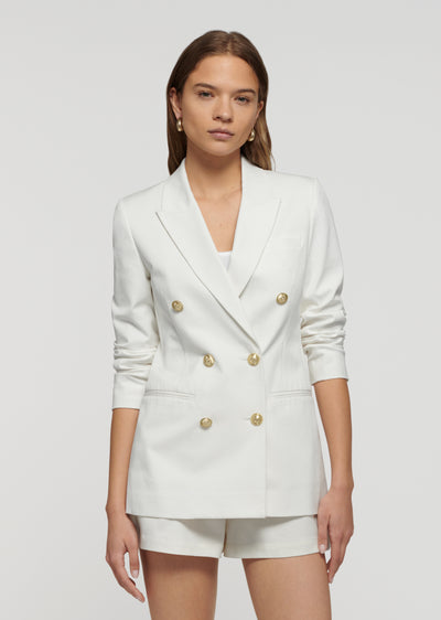 Soft White Walter Double Breasted Jacket | Women's Jacket by Derek Lam 10 Crosby