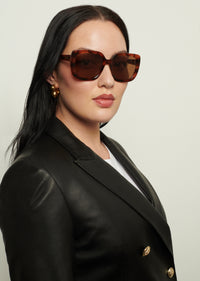 Tortoise-Brown Aero Square Oversized Sunglasses - Women's Sunglasses by Derek Lam 10 Crosby